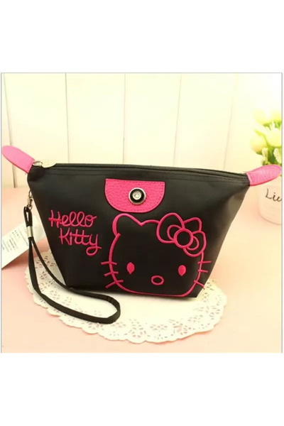 Choice حقيبة سفر سوداء بتصميم هيلو كيتي، حقيبة مكياج، حقيبة أقلام، حقيبة تخزي...