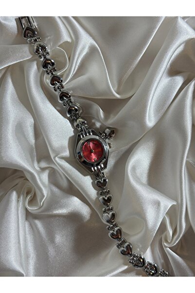 Mihristore Pinterest Heart Charm Women's Watch Minimal Women's Wristwatch