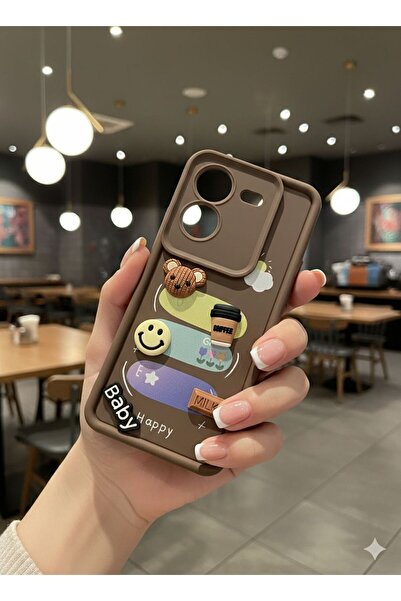 TECNOTREND Tecno Pova 5 Uyumlu 3D Happy Sevimli Desenli Görünümlü Silikon Kılıf
