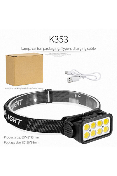 Choice3 مصباح أمامي K353 قابل لإعادة الشحن عبر منفذ USB، مصباح LED محمول، مزو...