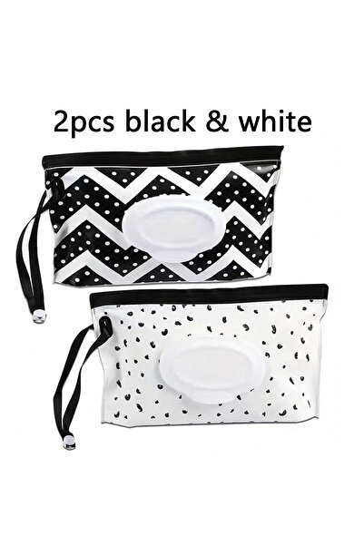 Choice black and white Baby Wipe Case, Travel Tissue Holder, Wet Wipes Storag...