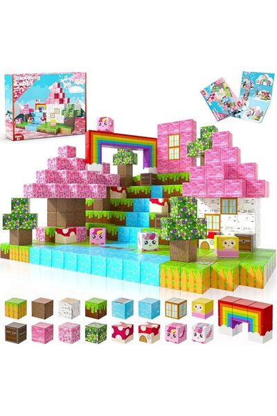 Choice مجموعة بناء عالم مغناطيسي على شكل وحيد القرن مكونة من 100 قطعة، مناسبة...