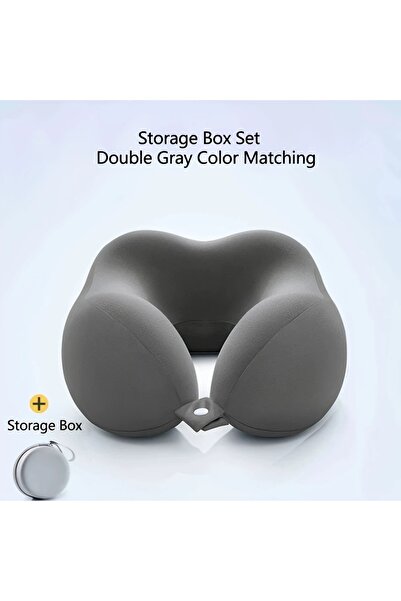 Choice gray Comfortable U - Shaped Neck Pillow with Pouch - For Travel, Naps,...