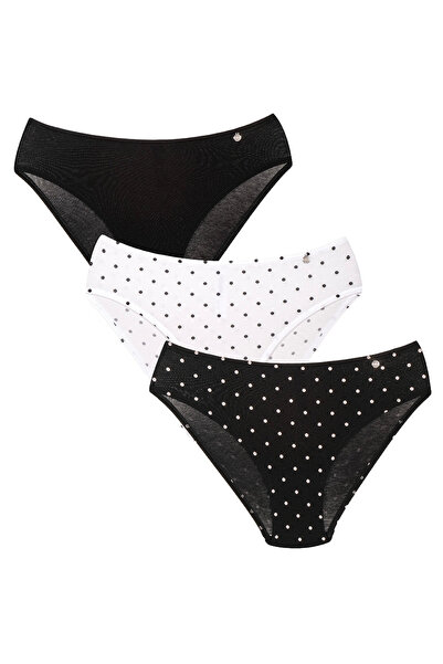 Kom Women's Modal-Cotton Flat-Cut Comfort 3-Piece Panties (with Socks as a Gift)