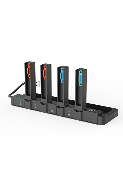 Choice شاحن مغناطيسي مزدوج أسود اللون لأربعة وحدات تحكم Joy-Con لجهاز Nintend...