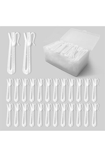 Choice 30pcs white 30 PCS Plastic Curtain Hooks Adjustable Pinch Pleat Hooks ...