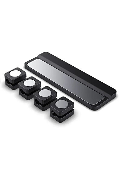 Choice منظم كابلات الهاتف المغناطيسي الأسود القابل للتعديل، حامل كابلات ناعم،...