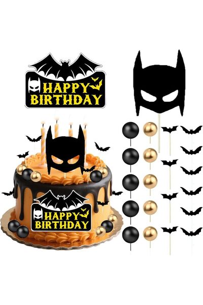 Choice CD000306 Superhero Cake Topper Decorati, Bat Cupcake Toppers, Happy Bi...