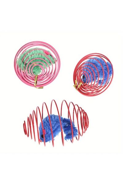 Choice قطعة واحدة بلون عشوائي، مجموعة ألعاب قطط من 1 إلى 3 قطع مع زنبركات وكر...