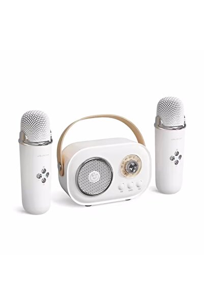 Choice5 white with 2 mic Karaoke Portable Wireless Bluetooth Speaker With Mic...