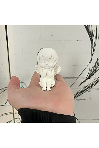 Choice تمثال ملاك حارس صغير مطبوع ثلاثية الأبعاد باللون الأبيض، تصميم فريد، ق...