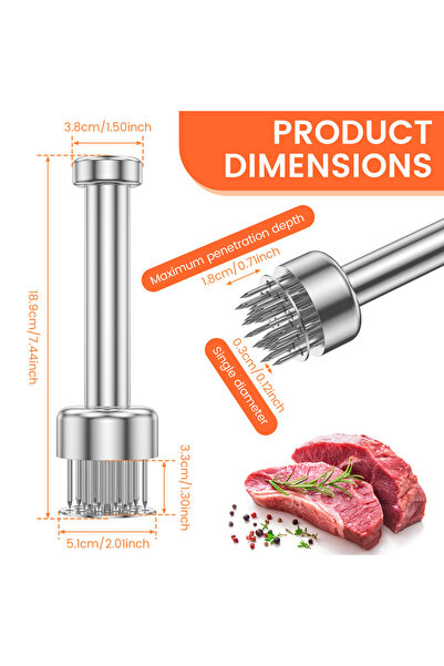 Choice إبرة واحدة من الفولاذ المقاوم للصدأ، طراز 1، لتطرية اللحوم السائبة، سه...