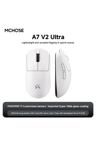 Choice6 White A7 V2 Ultra NEW MCHOSE A7 V2 E-sports mouse wireless Bluetooth ...