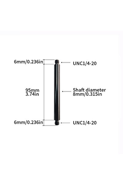 Choice1 4 قطع من قضبان التمديد بأطوال 95 مم، 25 مم، 45 مم، 70 مم، و95 مم، مع ...