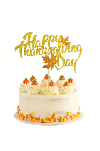 Choice 1pc Autumn Thanksgiving cake topper, happy thanks giving cake topper, ...