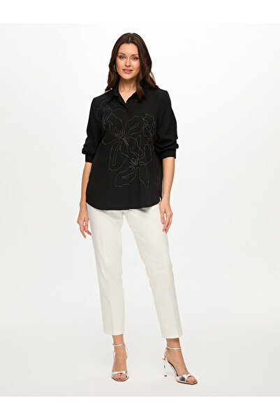 Faik Sönmez Zincir Nakış Detaylı Liyoselli Gömlek S26GML024