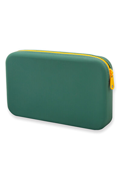 choice2 Green Square Silicone Cosmetic Storage Bag Large Capacity Travel Make...