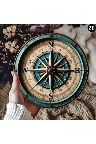 Choice لوحة معدنية دائرية عتيقة على شكل بوصلة، مقاس 20×20 سم (قطعة واحدة)، طب...