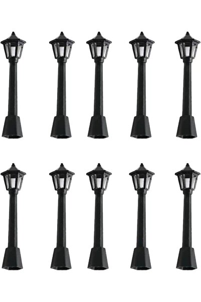 Choice1 10 قطع 5/10 قطع مصباح شارع صغير نموذجي أسود فانوس خارجي لتزيين الممرا...