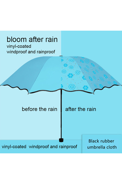 choice2 Blue Shine Dual-use Umbrella, Water Blossom Flowering Folding Manual ...