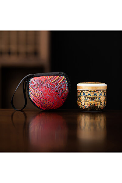 Choice إبريق شاي سيراميكي صغير مصنوع يدويًا، إبريق شاي صغير لشخص واحد مع حقيب...