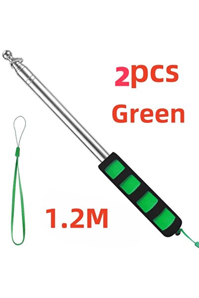 Choice 2pcs green 2pc Flexible Handle Flagpole Telesco Stainless Steel Tour G...
