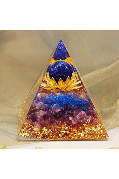 Choice قطعة واحدة من هرم الأورغونيت، هرم أورغون برمز اللوتس من الجمشت واللازورد،