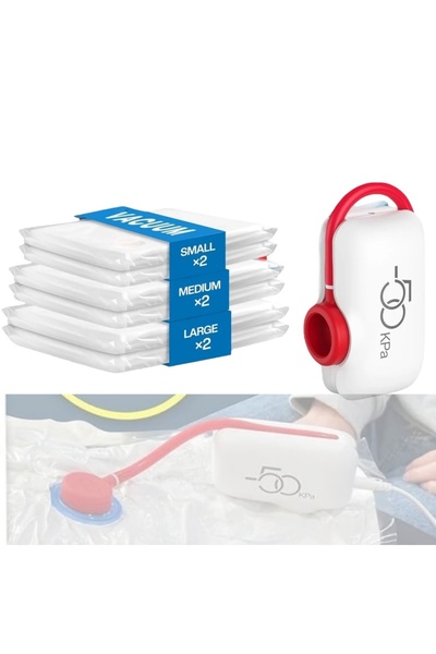 Choice3 عبوة من 12 كيسًا، أكياس ضغط كهربائية تعمل بتفريغ الهواء بمنفذ USB، تو...