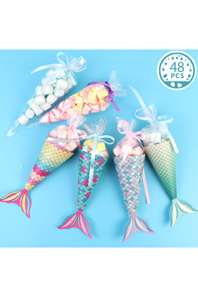 Choice 5 x 2.6in 48PCS 48pcs Mermaid Paper Candy Gift Box invitation Card Gif...