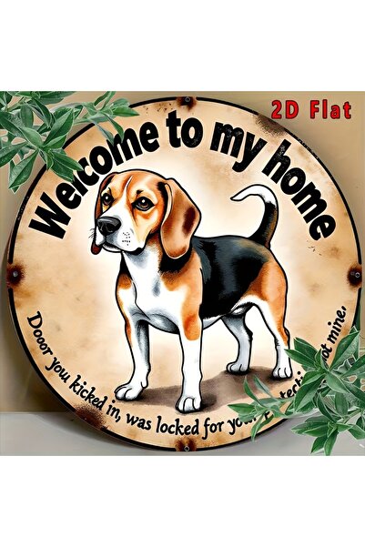 Choice لوحة معدنية دائرية مسطحة ثنائية الأبعاد مقاس 20×20 سم، تحمل صورة كلب ب...