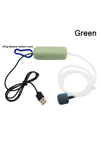 choice2 مضخة هواء محمولة خضراء تعمل بمنفذ USB لأحواض السمك، ضاغط هواء صامت، ج...