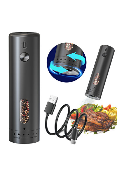 Choice KYMQ-65A USB Rechargeable Automatic Pepper Grinder Salt And Pepper Mil...