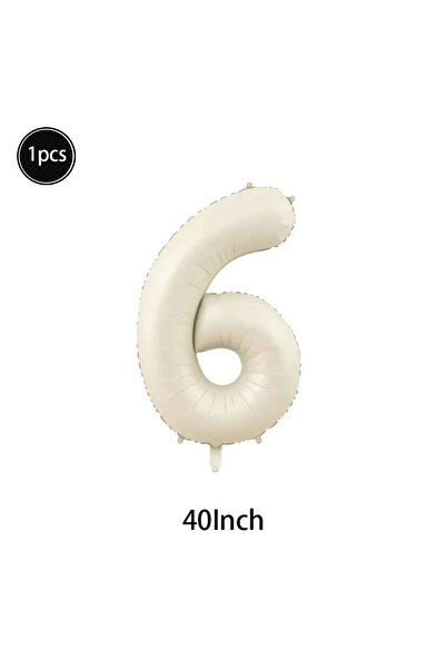 Choice27 بالونات أرقام كلاسيكية أخرى بلون كريمي أبيض 6 40 بوصة، ألوان بيج وكر...