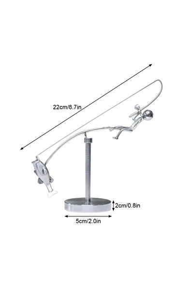 Choice تمثال صياد متوازن مصنوع من الفولاذ المقاوم للصدأ المصقول، قطعة فنية يد...