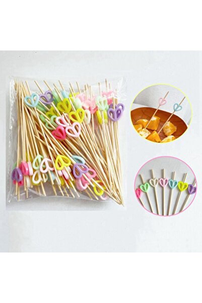 Choice ١٠٠ قطعة عشوائية من أعواد بامبو على شكل قلوب بألوان الحلوى، تُستخدم كأ...