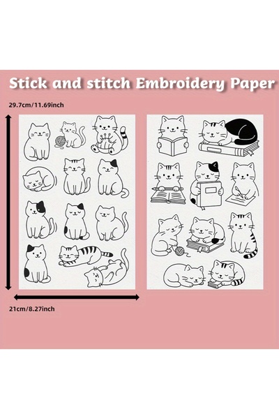 Choice WHITE 2pcs Water-Soluble Embroidery Stabilizer Set, A4 Size with Self-...