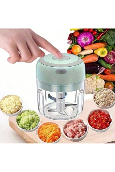 Choice مطحنة ثوم كهربائية لاسلكية صغيرة بثلاث شفرات من جرين ون، متعددة الوظائ...