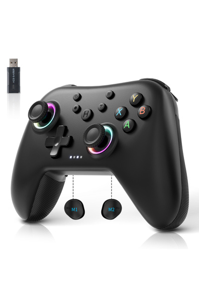 Choice Black AceGamer Aurora 2.4G Wireless Bluetooth Controller for PC/Steam/...