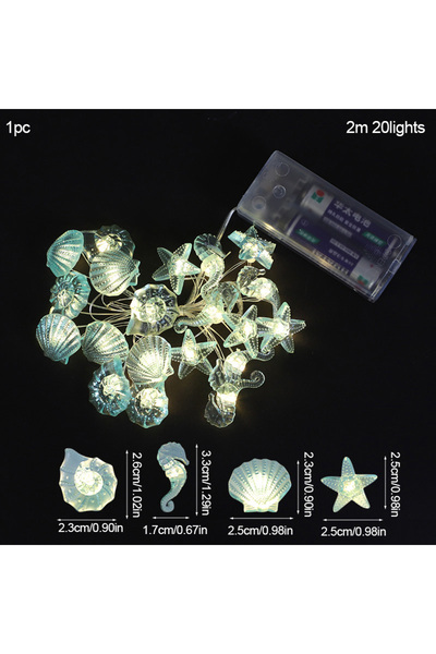 Choice4 A03 2M 20LED Marine - Themed Fairy Garland Light String With Shell Se...