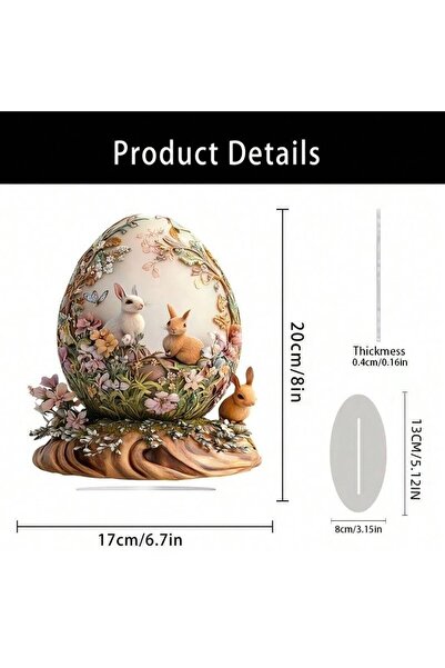 Choice3 زينة أرنب عيد الفصح، زينة طاولة على شكل أرنب ومنزل أرنب. مصنوعة من أك...