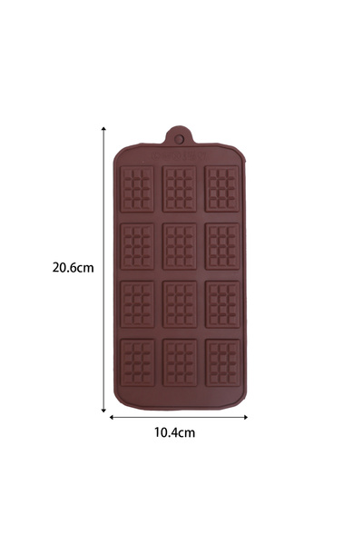 Choice Brown Silicone Cholate Mold 12 Even Fondant Patisserie, Candy Bar Moul...