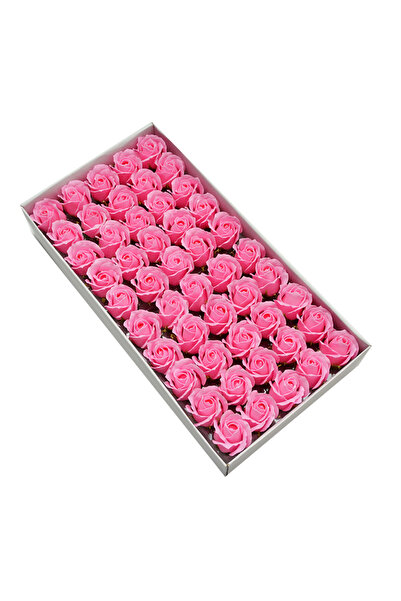 choice2 ٥٠ قطعة من رؤوس زهور الورد الوردية، طبقتين، ٣٫٥ × ٥٫٥ سم، مثالية لحفل...