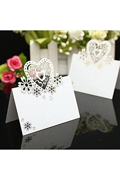 Choice1 50pcs White 50pcs Cut Heart-Shaped Hollow Wedding Table Number Name P...