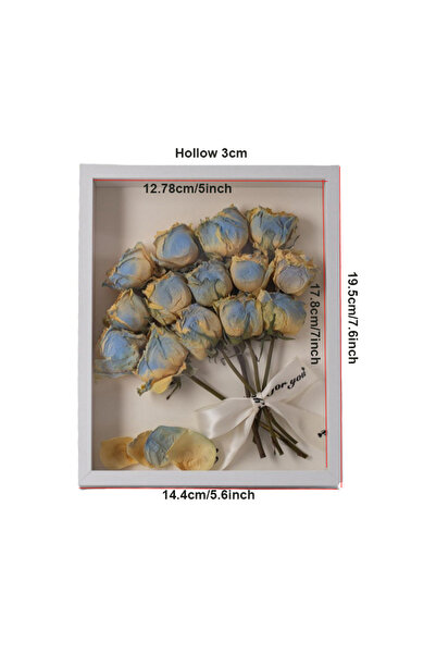 choice2 إطار صور أبيض مقاس 7 بوصات، زهرة مجففة مجوفة ثلاثية الأبعاد، إطار لوح...