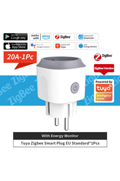 Choice1 20A-1Pc Tuya Zigbee Tuya Zigbee Smart Plug EU Smart Sket 16A/20A With...