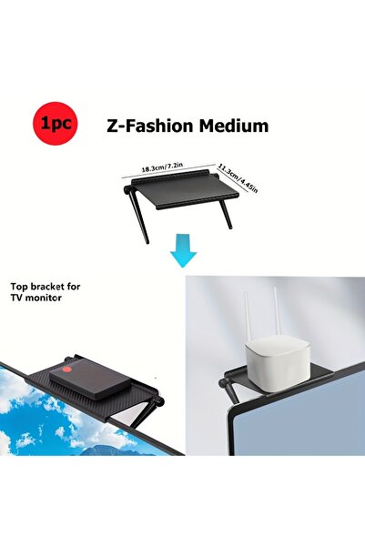 Choice black 1pc Carbon Fiber TV Stand w/ Wireless Router & Cable Box Holder,...