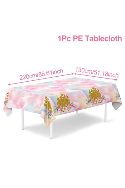 Choice مفرش طاولة لحفلات حديقة الجنيات، مفرش طاولة بلاستيكي للاستخدام مرة واح...