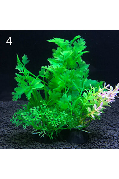 Choice8 4 نباتات زينة اصطناعية لأحواض السمك، مقاس 8×14 سم، مصنوعة من البلاستي...