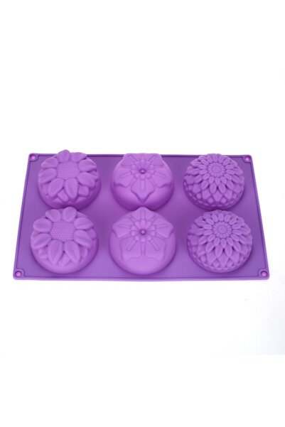 choice2 purple Silicone Soap Molds 6 Cavities Flower Silicone Molds for Homem...