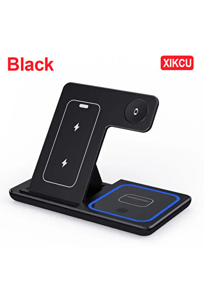 Choice1 محطة شحن لاسلكية قابلة للطي من XIKCU باللون الأسود، متوافقة مع أجهزة ...